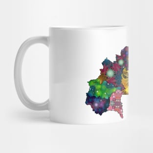 Spirograph Patterned Burkina Faso Provinces Map Mug